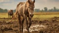 Authentic Horse Portraits In Nikon D850 Style Royalty Free Stock Photo