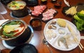 Hot Pot dinner spread Royalty Free Stock Photo