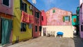 Authentic house and Colourful washing hanging in the backstreets of Venice Royalty Free Stock Photo