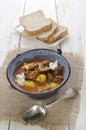 Authentic hungarian goulash in a kettle Royalty Free Stock Photo