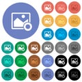 Authentic image round flat multi colored icons