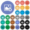 Authentic image round flat multi colored icons Royalty Free Stock Photo