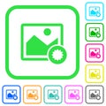 Authentic image vivid colored flat icons