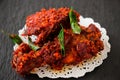 Authentic Indian Chicken fry with spices, curry leaf and coconut