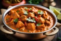 Authentic Indian Chicken Tikka Masala Served in a Balti Dish