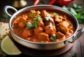 Authentic Indian Chicken Tikka Masala Served in a Balti Dish