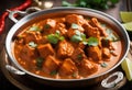 Authentic Indian Chicken Tikka Masala Served in a Balti Dish