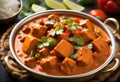 Authentic Indian Chicken Tikka Masala Served in a Balti Dish