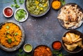 Authentic Indian dishes and snacks Royalty Free Stock Photo