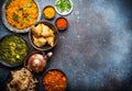 Authentic Indian dishes and snacks Royalty Free Stock Photo