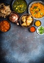 Authentic Indian dishes and snacks Royalty Free Stock Photo