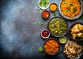 Authentic Indian dishes and snacks Royalty Free Stock Photo