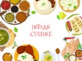 Authentic indian food, original delicious taste banner, flat vector illustration. Spicy asian foodstuff, piquant flavor