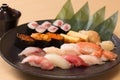 Authentic Japanese sushi with fresh raw fish Royalty Free Stock Photo