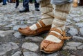 Authentic leather decorated Hutsul shoes