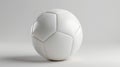 Authentic leather soccer ball in white.