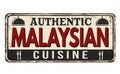 Authentic malaysian cuisine vintage rusty metal sign