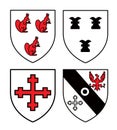 Authentic medieval heraldry shields