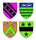 Authentic medieval heraldry shields