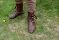 Authentic Medieval leather shoes with buckles