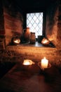authentic medieval tavern. antique interior Royalty Free Stock Photo