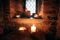 authentic medieval tavern. interior of a tavern Royalty Free Stock Photo