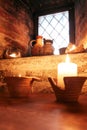 authentic medieval tavern. interior of a tavern Royalty Free Stock Photo