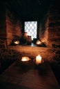 authentic medieval tavern. interior of a tavern. Royalty Free Stock Photo