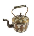 Authentic metal teapot vessel isolated Royalty Free Stock Photo