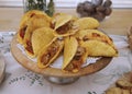 Authentic mexican barbacoa, carnitas and chicken tacos. Royalty Free Stock Photo