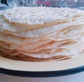 Authentic mexican flour tortillas. Empty homamade tortillas