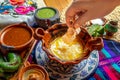Mexican melted cheese `Fundido` Royalty Free Stock Photo