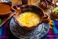 Mexican melted cheese `fundido` Royalty Free Stock Photo