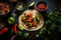 Authentic Mexican Homemade Tacos. AI Generated