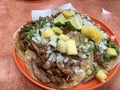 Mexican tacos al pastor for dinner Royalty Free Stock Photo