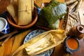 Mexican tamales in corn leaf Royalty Free Stock Photo