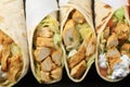 Authentic Middle Eastern Shawarma Being Skillfully Cooked in a Well-Equipped Kitchen, Close, Up View