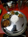 Authentic nepali cuisine. Nepali thali , veg pure vegan plate.