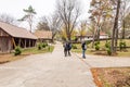 Authentic peasant farms and houses from all over Romania in Dimitrie Gusti National Village Museum, an open-air ethnographic Royalty Free Stock Photo