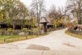 Authentic peasant farms and houses from all over Romania in Dimitrie Gusti National Village Museum, an open-air ethnographic Royalty Free Stock Photo