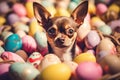 Authentic Photo Cute Chihuahua with Rabbit Ears. Generative AI