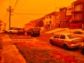 Rare Red Dust Storm Covering Sydney Street, Australia Royalty Free Stock Photo