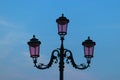 Pink street lantern in Venice, Italy Royalty Free Stock Photo