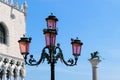 Pink street lantern in Venice, Italy Royalty Free Stock Photo