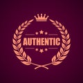 Authentic product laurel emblem