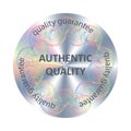 Authentic quality round hologram sticker.