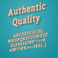 Authentic quality vintage 3d vector alphabet set