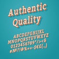 Authentic quality vintage 3d vector alphabet set