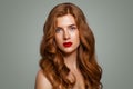 Authentic redhead girl. Elegant red head woman Royalty Free Stock Photo