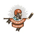 Authentic retro hockey playoff logo